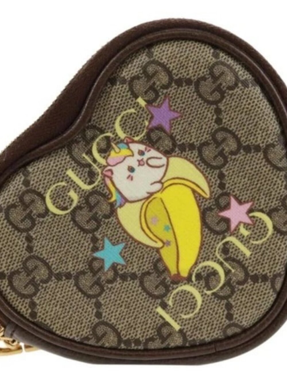 GUCCI GG Supreme Bananya Coin Purse PVC Beige Gold 701062 Auth 168024M - Picture 2 of 15
